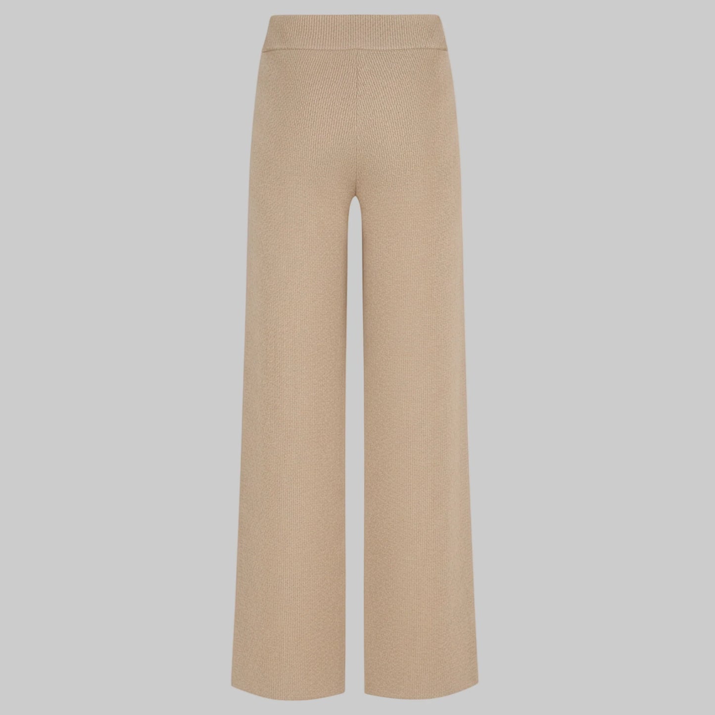 Beige wide-leg pants on a white background