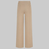 Beige wide-leg pants on a white background