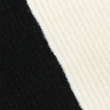 Close-up of black and white yarn textures