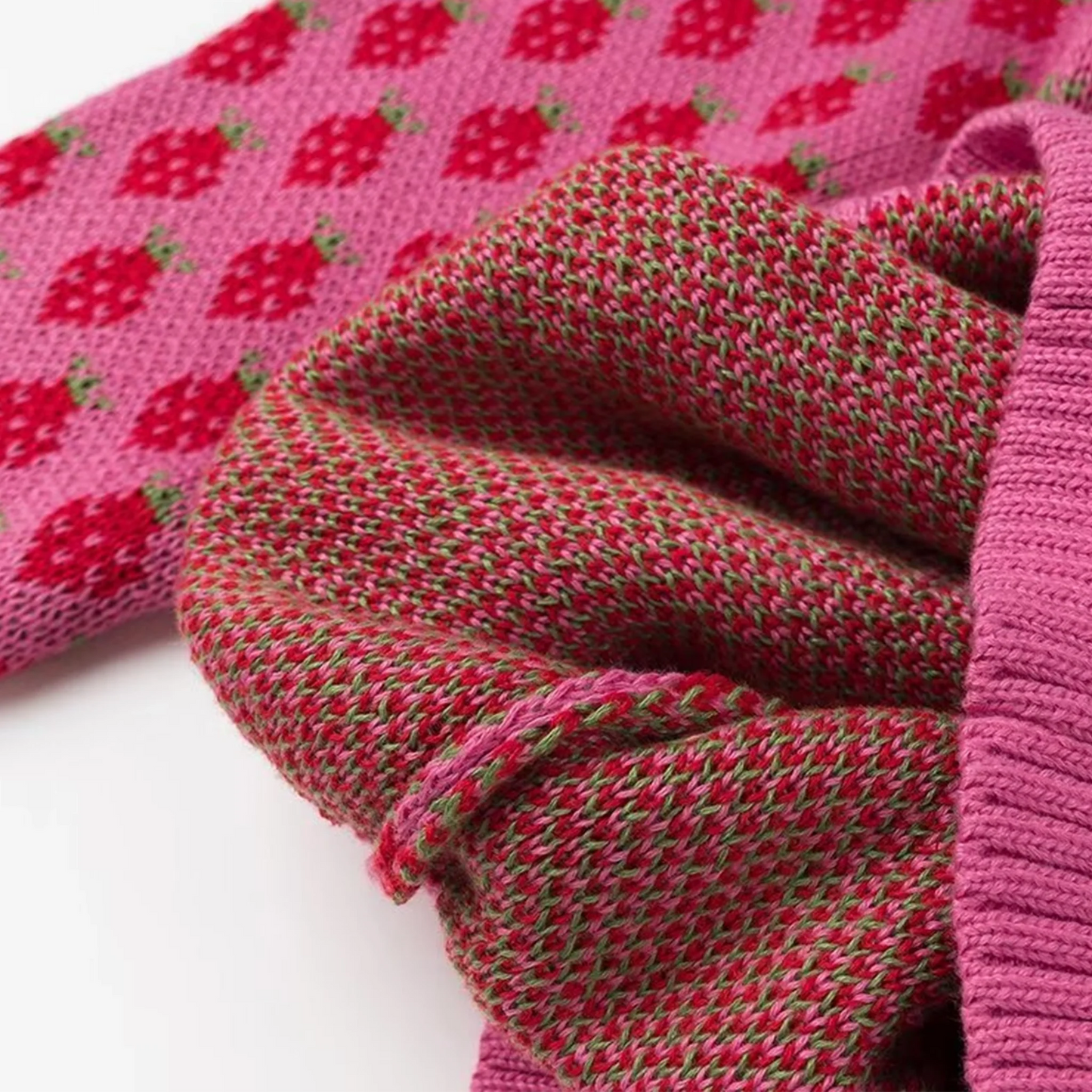 Close-up of pink and red patterned fabric
