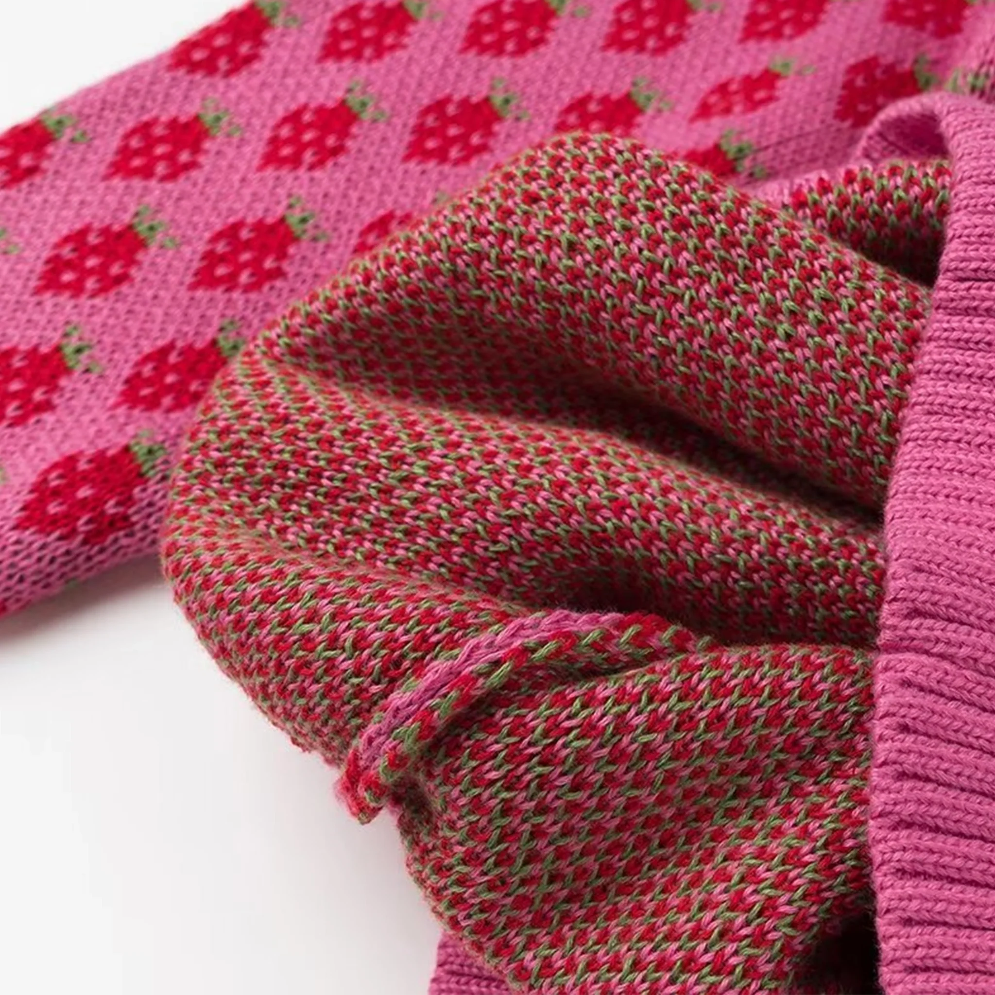Close-up of pink and red patterned fabric